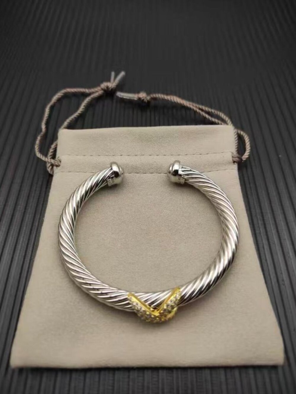 David Yurman Silver Twisted Bracelet - Picture 3 of 5
